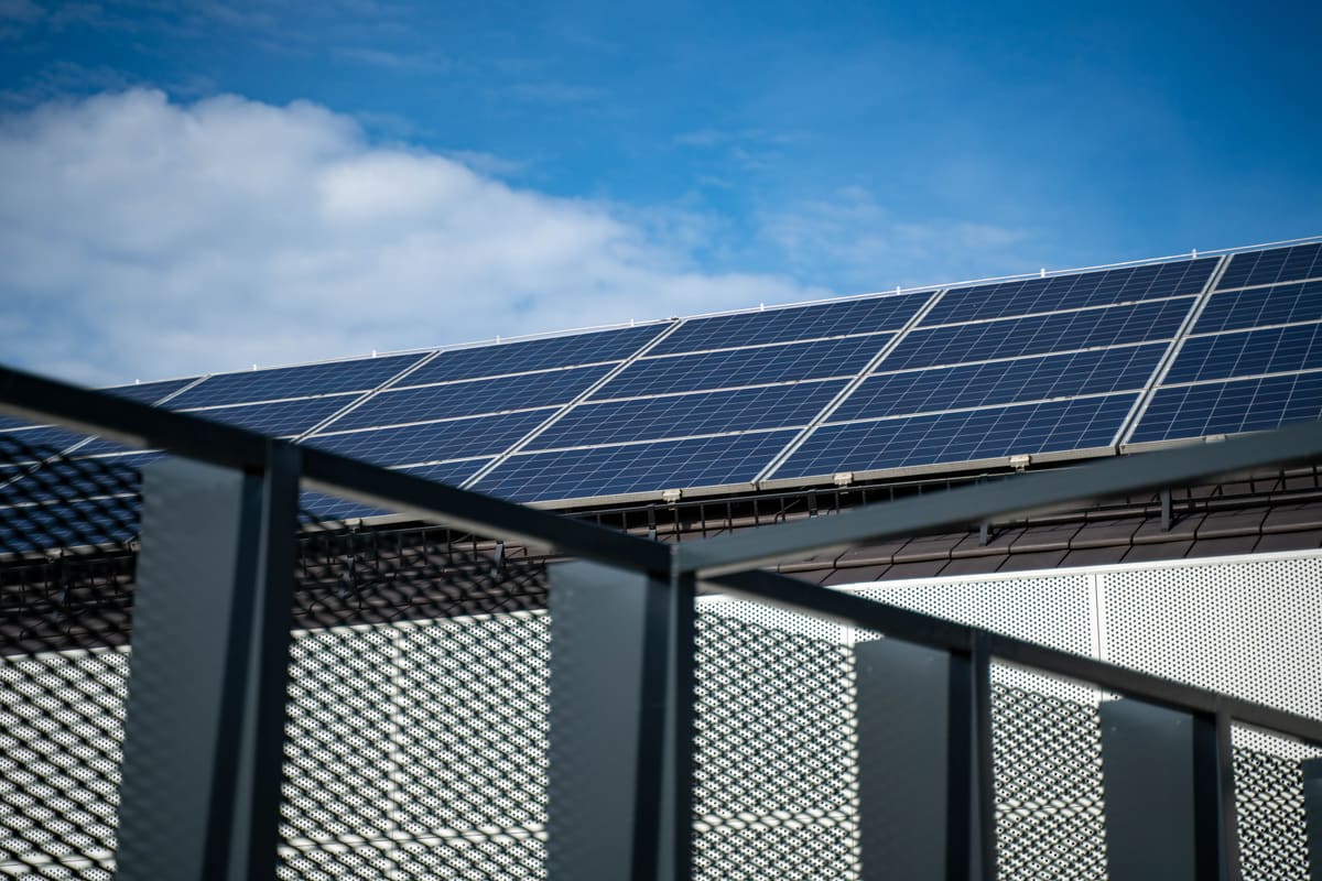 Residential rooftop solar array cleaned and producing at full capacity